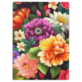 Kleurrijke levendige bloemen klembord (Achterkant)
