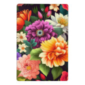 Kleurrijke levendige bloemen mini klembord (Achterkant)