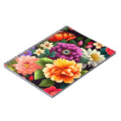 Kleurrijke levendige bloemen notitieboek (Linkerzijde)