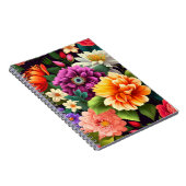 Kleurrijke levendige bloemen notitieboek (Rechterzijde)
