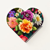 Kleurrijke levendige bloemen notitieboek (Achterkant)
