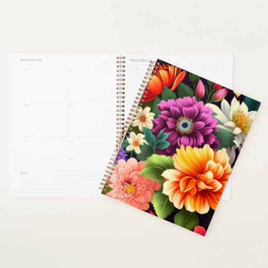 Kleurrijke levendige bloemen planner (Display)