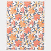Kleurrijke levendige bloemenprint fleece deken (Voorkant)