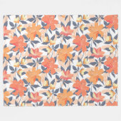 Kleurrijke levendige bloemenprint fleece deken (Voorkant (Horizontaal))