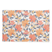 Kleurrijke levendige bloemenprint kussensloop (Achterkant-Links)