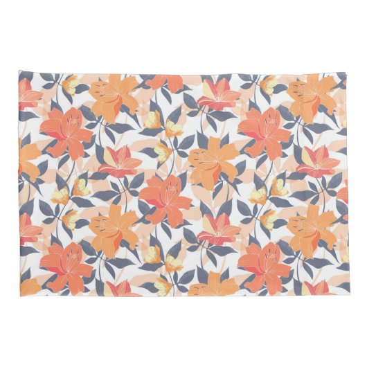 Kleurrijke levendige bloemenprint kussensloop (Achterkant-Rechts)