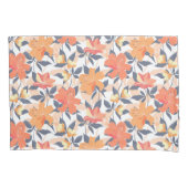 Kleurrijke levendige bloemenprint kussensloop (Voorkant-Links)