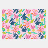 kleurrijke levendige bloemige Wrapping Paper Flat (Voorkant 3)