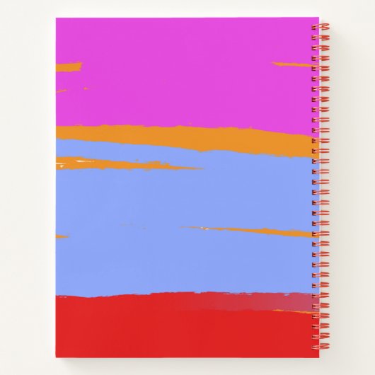Kleurrijke levendige eigentijdse ontwerpaangepaste notitieboek (Achterkant)
