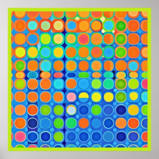 Kleurrijke levendige elegantie stijlvol patroon poster (Voorkant)