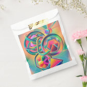 Kleurrijke levendige en grillige abstracte kunstwe bedankzakje (Gezegeld)