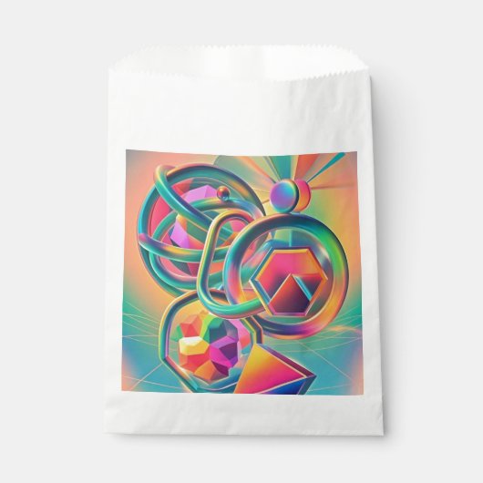 Kleurrijke levendige en grillige abstracte kunstwe bedankzakje (Voorkant)