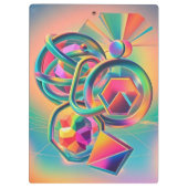 Kleurrijke levendige en grillige abstracte kunstwe klembord (Achterkant)