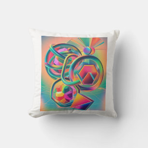Kleurrijke levendige en grillige abstracte kunstwe kussen
