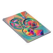 Kleurrijke levendige en grillige abstracte kunstwe notitieboek (Rechterzijde)