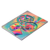 Kleurrijke levendige en grillige abstracte kunstwe notitieboek (Linkerzijde)