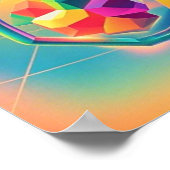 Kleurrijke levendige en grillige abstracte kunstwe poster (Hoek)