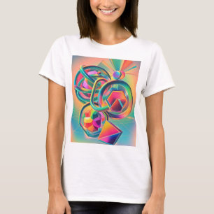 Kleurrijke levendige en grillige abstracte kunstwe t-shirt