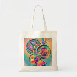 Kleurrijke levendige en grillige abstracte kunstwe tote bag