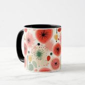 Kleurrijke levendige fruitbloem naadloos patroon mok (Voorkant links)