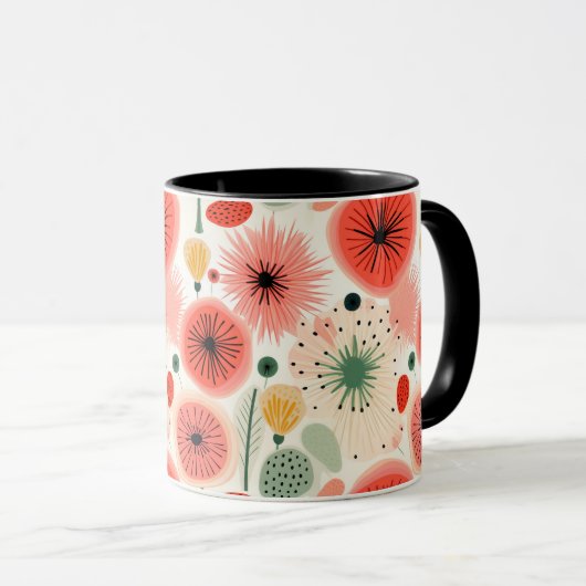 Kleurrijke levendige fruitbloem naadloos patroon mok (Voorkant rechts)
