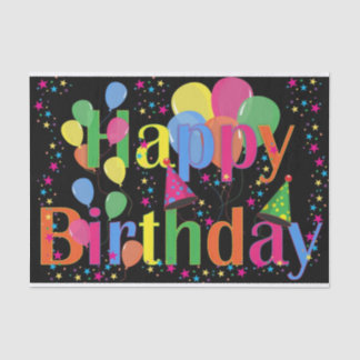 Kleurrijke Levendige Gelukkige Verjaardagsballonne Tissuepapier