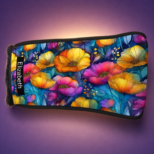 Kleurrijke Levendige Klaproos Persoonlijk Golfheadcover