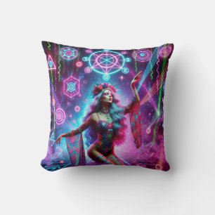 Kleurrijke levendige kosmische dansende godin kussen