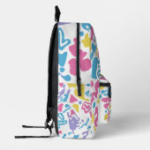 Kleurrijke levendige leuke pastelvormen bedrukte rugzak (Links)