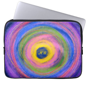 Kleurrijke levendige Mandala Cirkels Laptop Sleeve