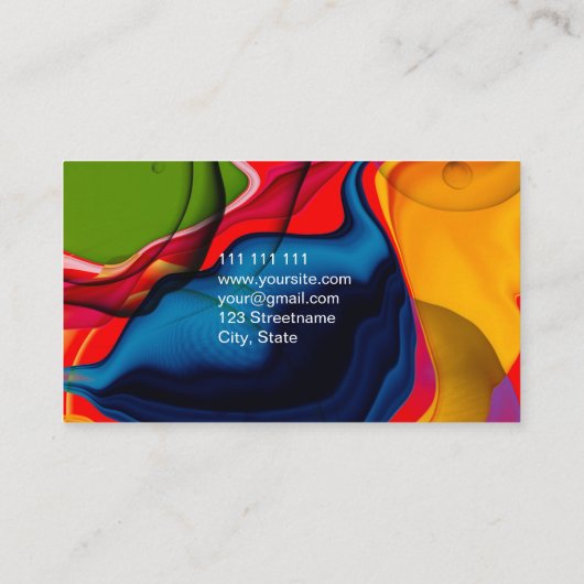 Kleurrijke levendige moderne abstracte levendige v visitekaartje (Achterkant)