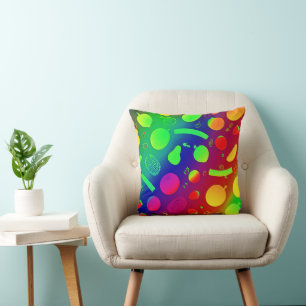 Kleurrijke Levendige Neon Fruits Pattern Art Kussen