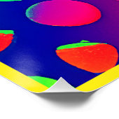 Kleurrijke Levendige Neon Fruits Pattern Art Perfect Poster (Hoek)