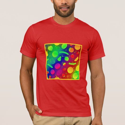 Kleurrijke Levendige Neon Fruits Pattern Art T-shirt (Voorkant)