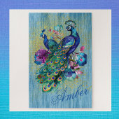 Kleurrijke levendige pauw pluim peafowl staart aan legpuzzel