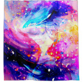 Kleurrijke levendige regenboog abstract douchegordijn (Voorkant)