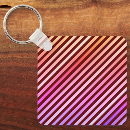 Kleurrijke levendige streep sleutelhanger (Voorkant)