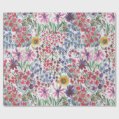 Kleurrijke levendige Waterverf Floral botanisch Cadeaupapier (Vlak)