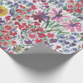 Kleurrijke levendige Waterverf Floral botanisch Cadeaupapier (Hoek)