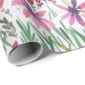Kleurrijke levendige Waterverf Floral botanisch Cadeaupapier (Rol Hoek)