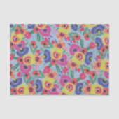 Kleurrijke levendige Waterverf Floral botanisch Tissuepapier (Voorkant)