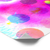 kleurrijke levendige waterverf splatters polka sti poster (Hoek)