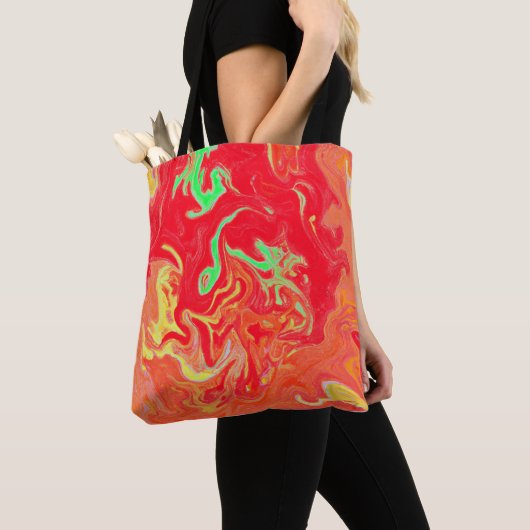 Kleurrijke levendige Waterverf Tote Bag (Dichtbij)