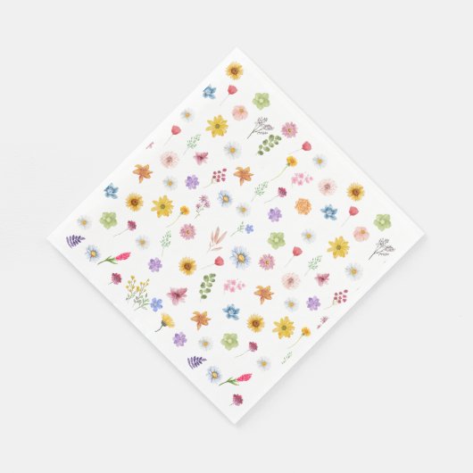 Kleurrijke & Levendige Wildbloemen Tafelservetten Servet (Hoek)