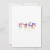Kleurrijke Levendige Wilde Bloem Boho Bruiloft Kaart (Achterkant)