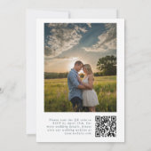 Kleurrijke Levendige Wilde Bloem QR Code Foto Brui Kaart (Achterkant)