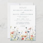 Kleurrijke Levendige Wildflower QR Code Wedding Kaart (Voorkant)