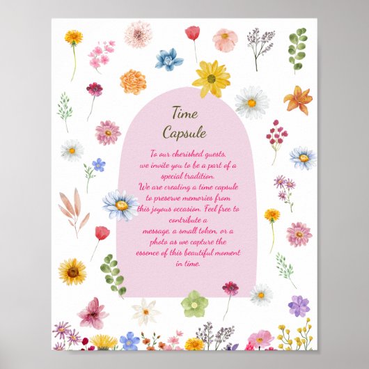 Kleurrijke & Levendige Wildflower Time Capsule Pos Poster (Voorkant)