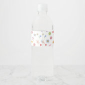 Kleurrijke & Levendige Wildflower Waterfles Label Etiket (Achterkant)