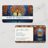 Kleurrijke levensboom visitekaartje (Voorkant / Achterkant)